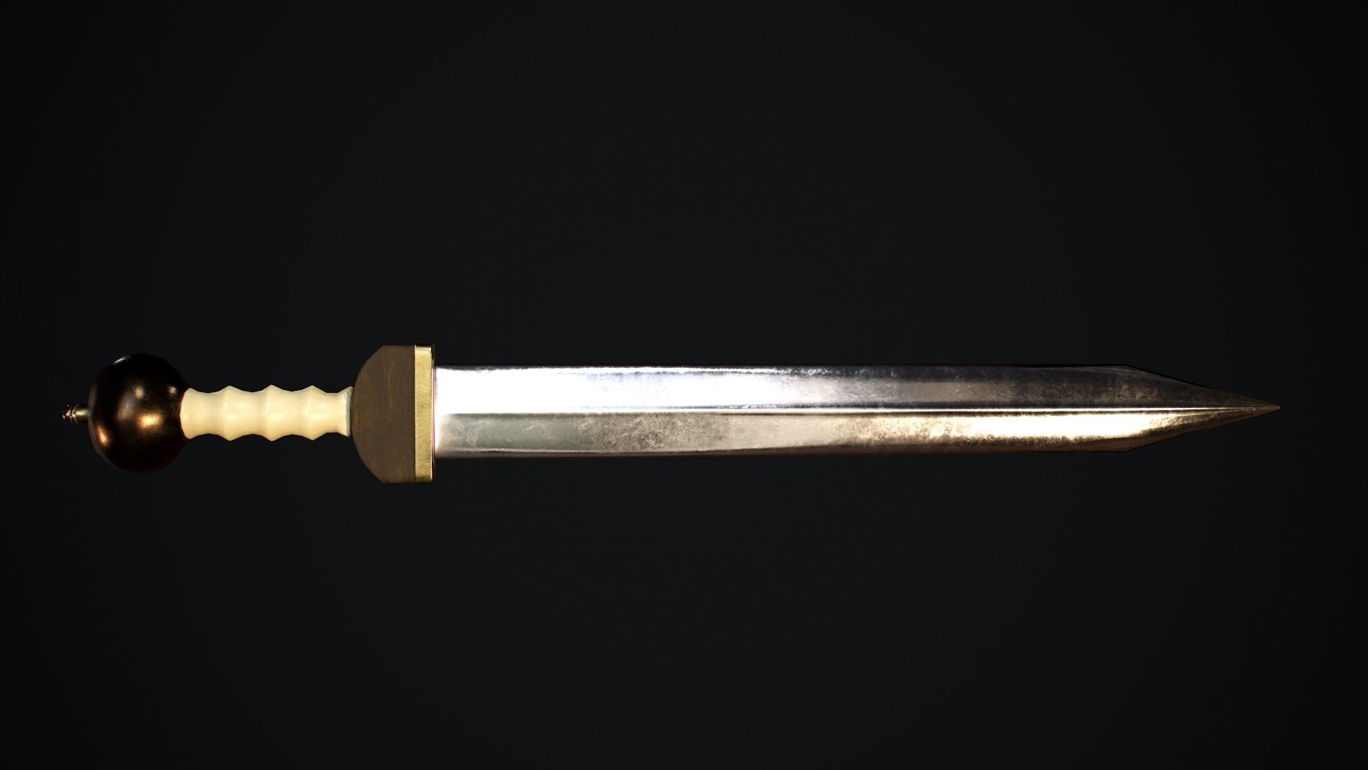 Gladius sword Low-poly 3D model_5