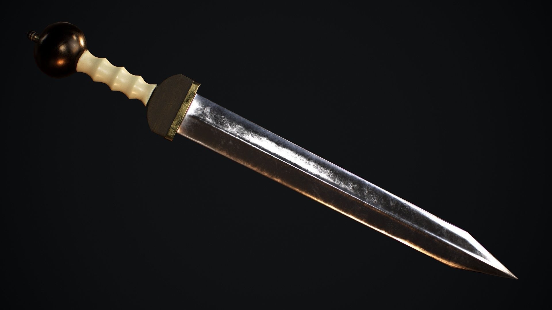 Gladius sword Low-poly 3D model_3