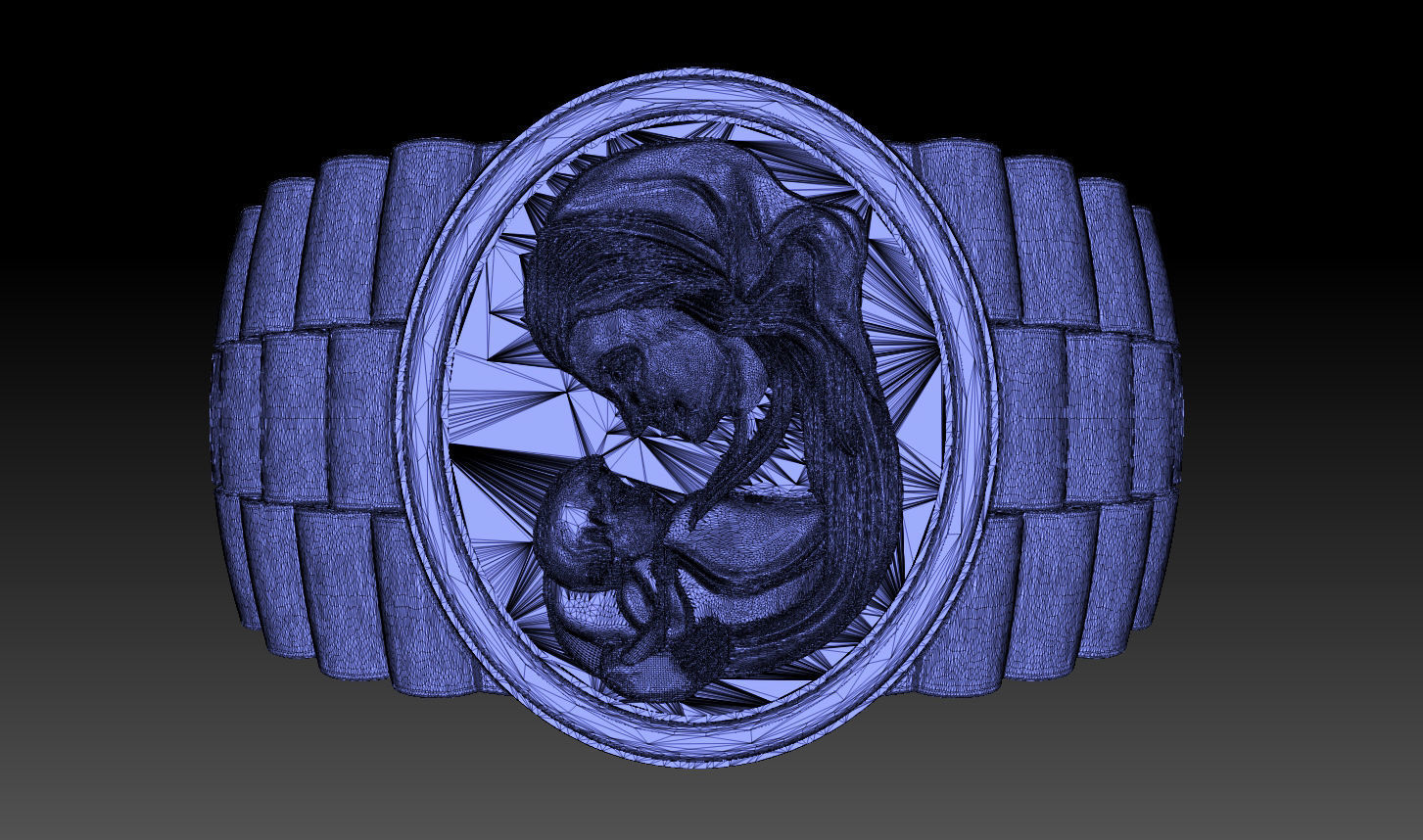 Mother and Baby Ring 3D print model_10