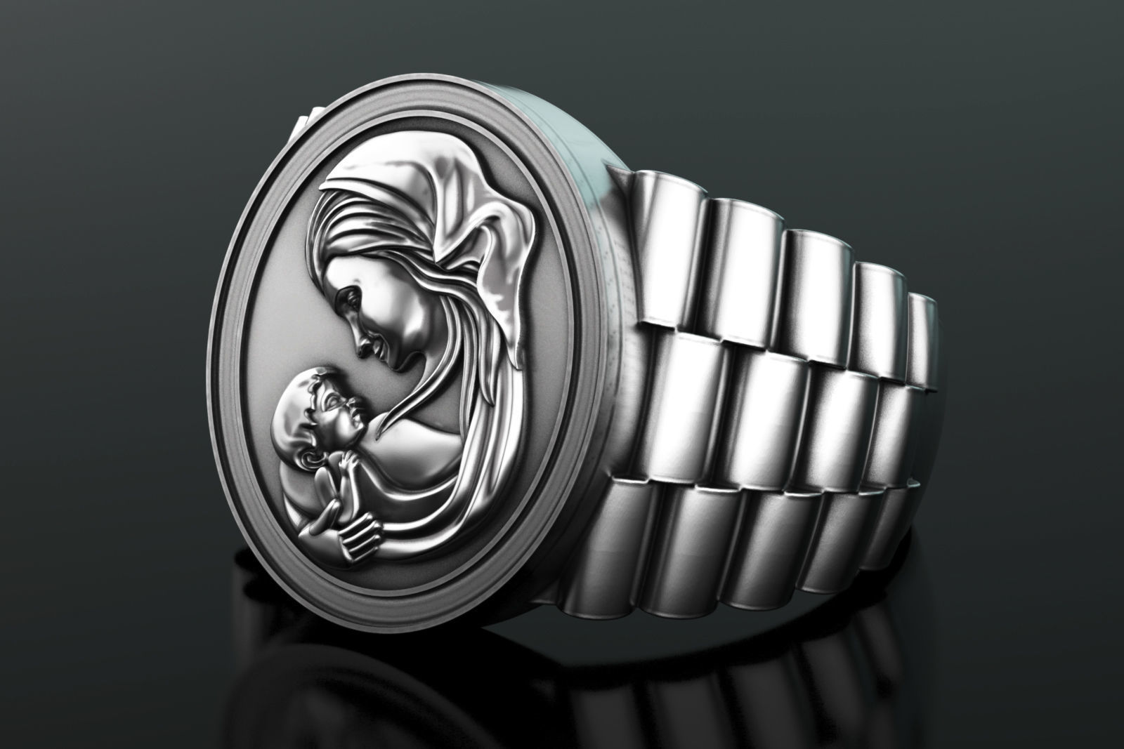 Mother and Baby Ring 3D print model_5