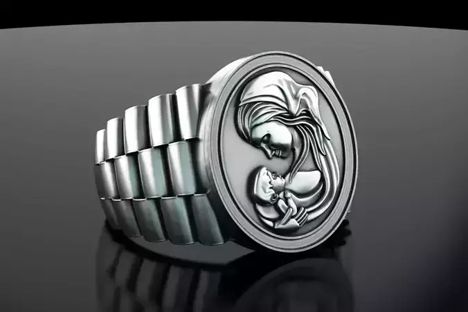 Mother and Baby Ring 3D print model