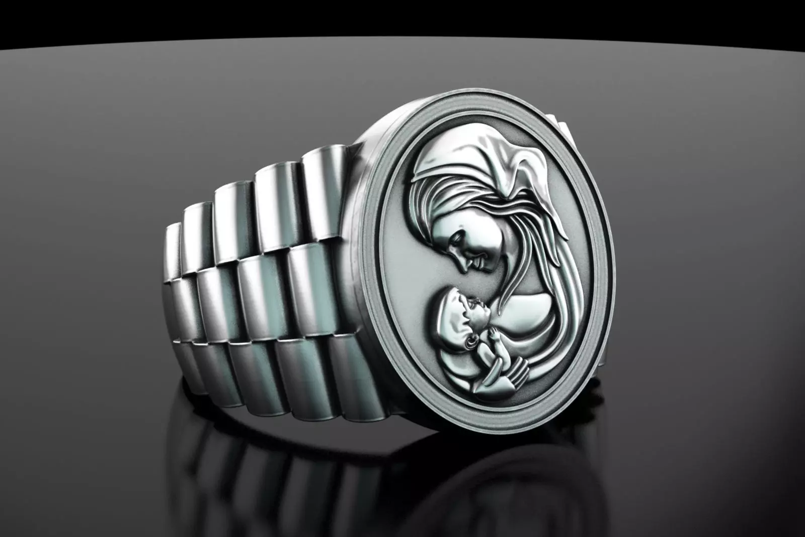 Mother and Baby Ring 3D print model_0