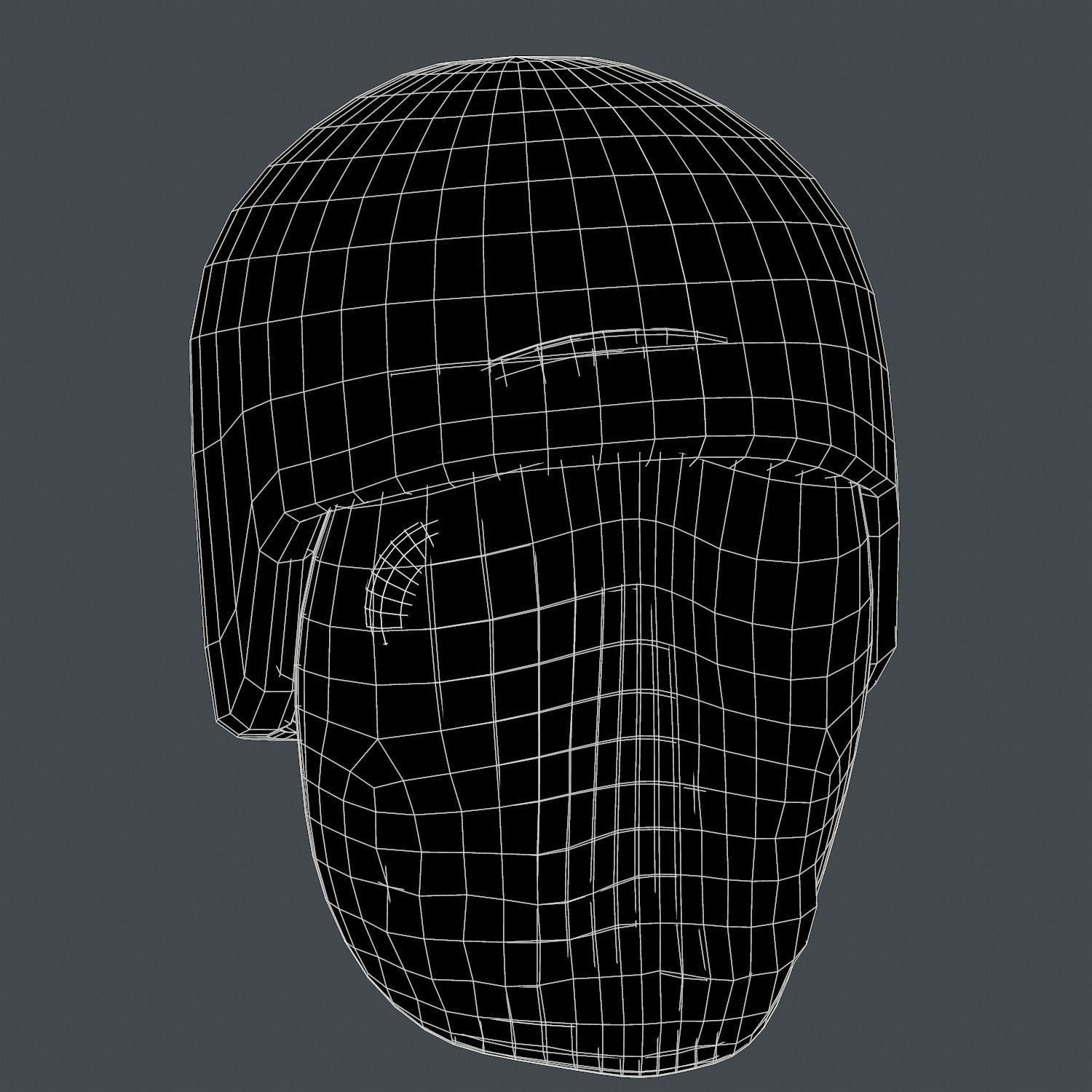 Gas mask helmet 3d model scifi Low-poly Low-poly 3D model Low-poly 3D model_8