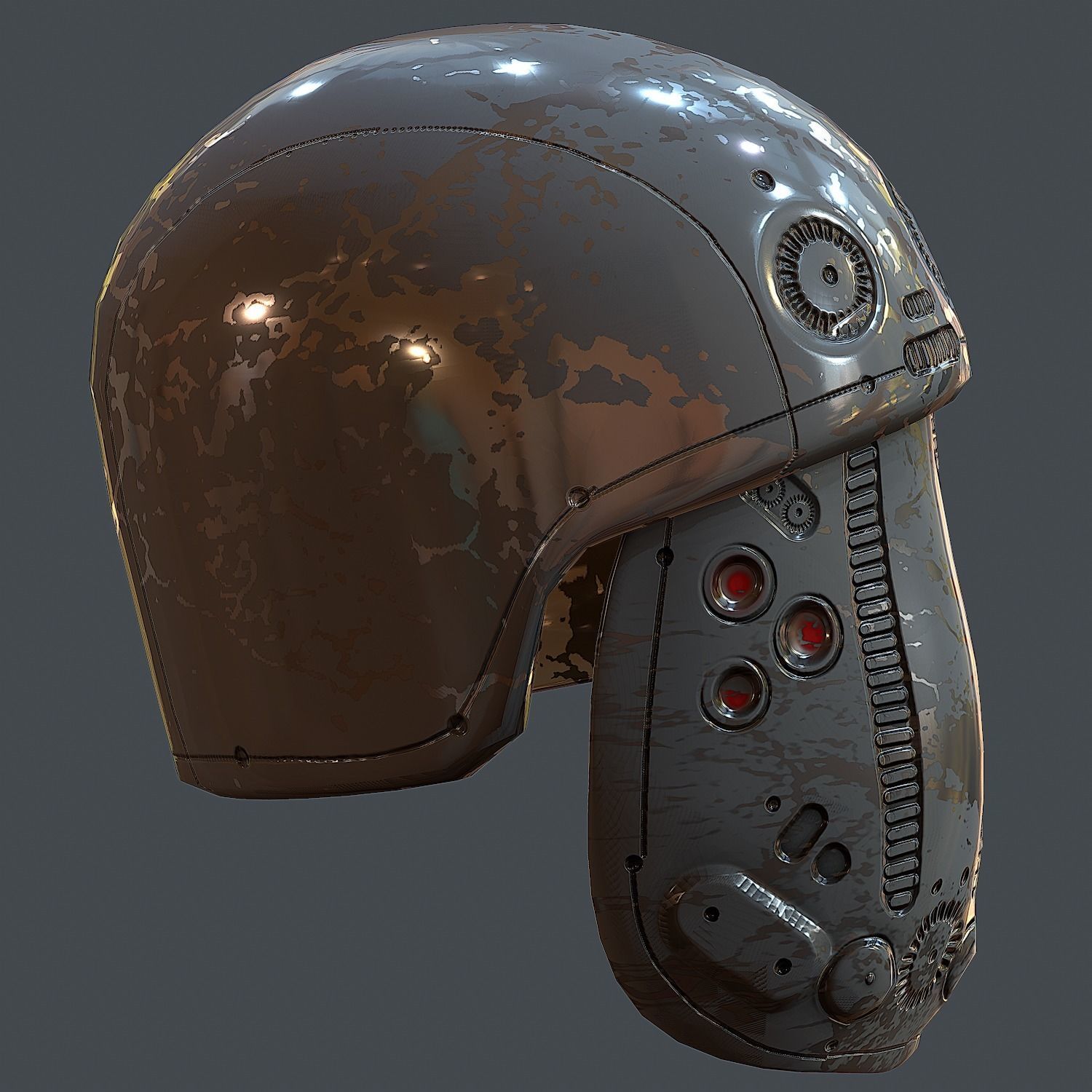 Gas mask helmet 3d model scifi Low-poly Low-poly 3D model Low-poly 3D model_4