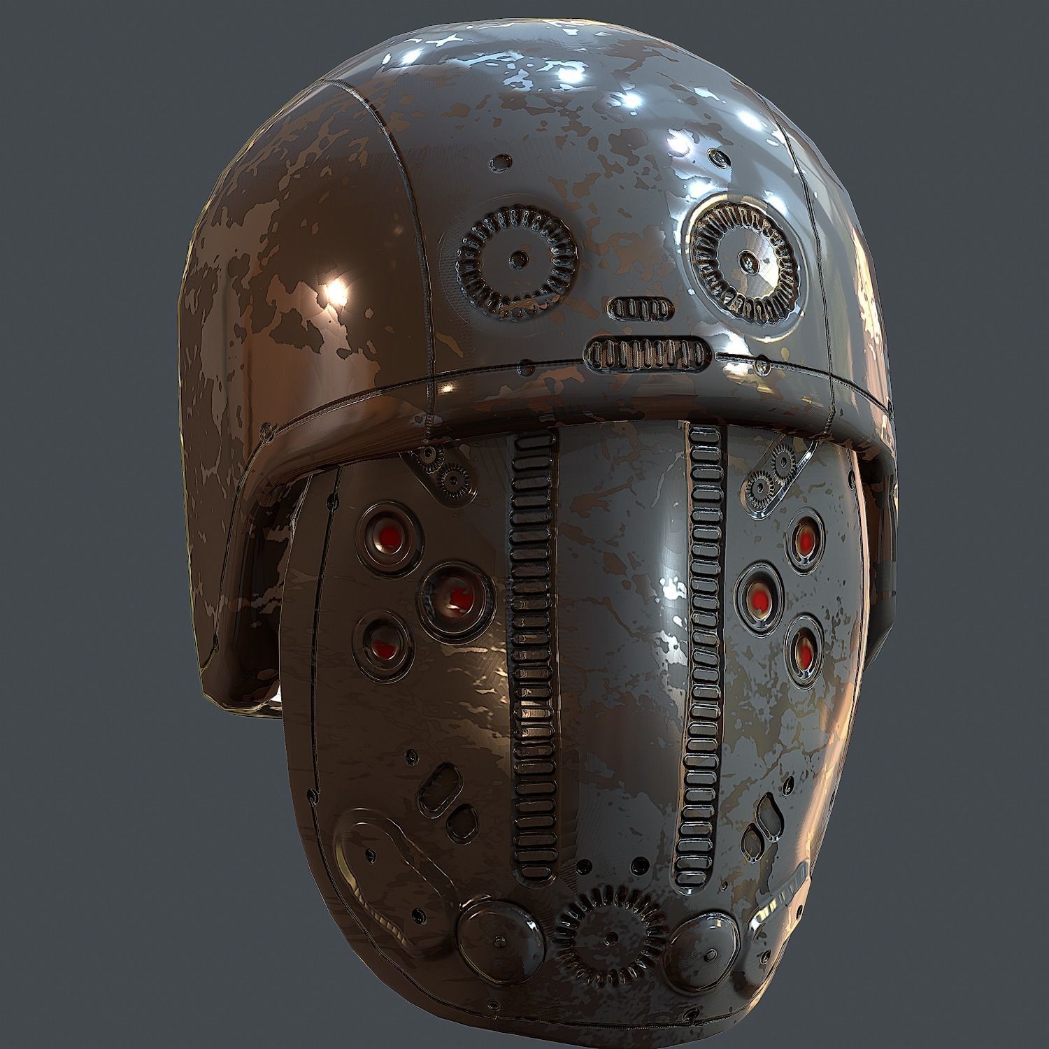 Gas mask helmet 3d model scifi Low-poly Low-poly 3D model Low-poly 3D model_3