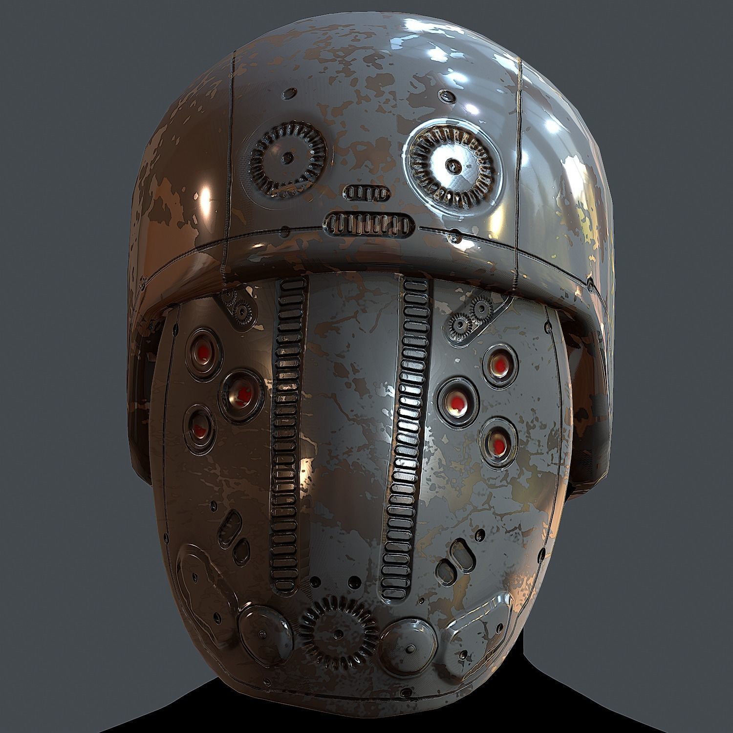 Gas mask helmet 3d model scifi Low-poly Low-poly 3D model Low-poly 3D model_2