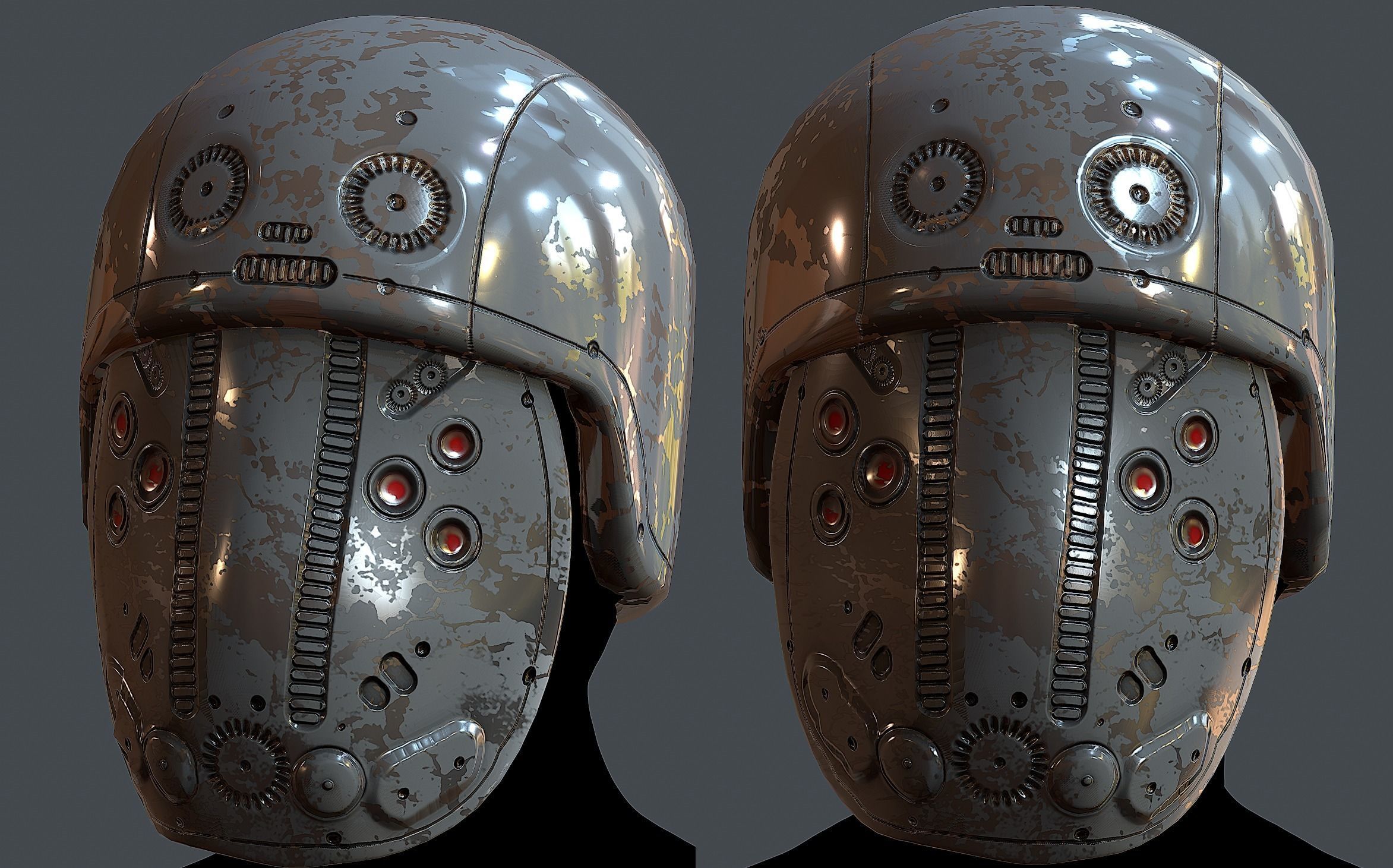 Gas mask helmet 3d model scifi Low-poly Low-poly 3D model Low-poly 3D model_1