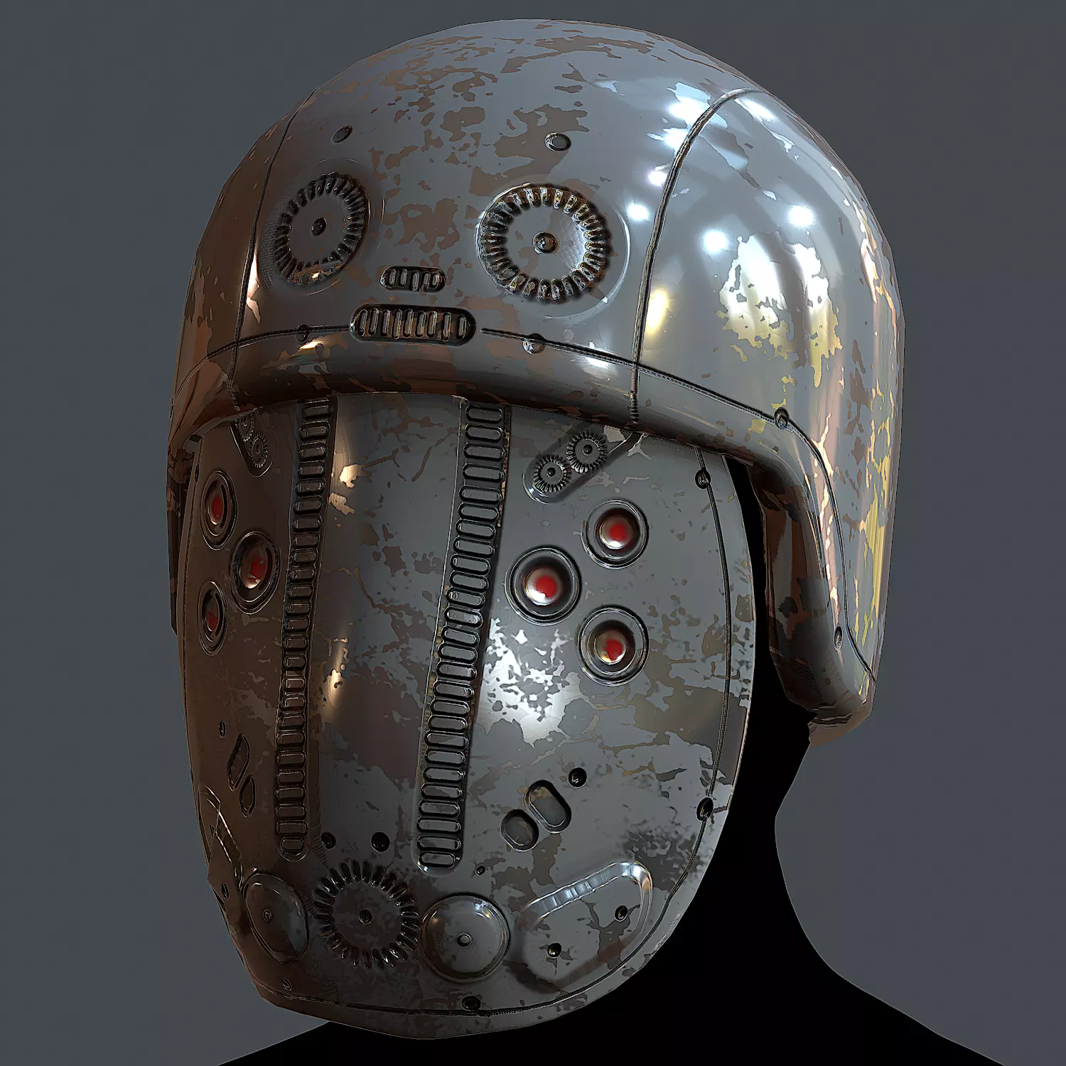 Gas mask helmet 3d model scifi Low-poly Low-poly 3D model Low-poly 3D model_0