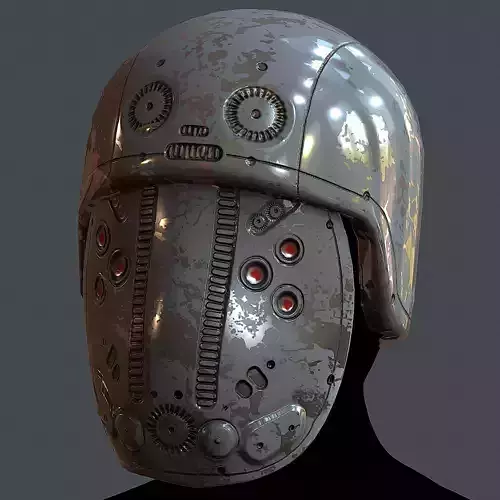 Gas mask helmet 3d model scifi Low-poly Low-poly 3D model