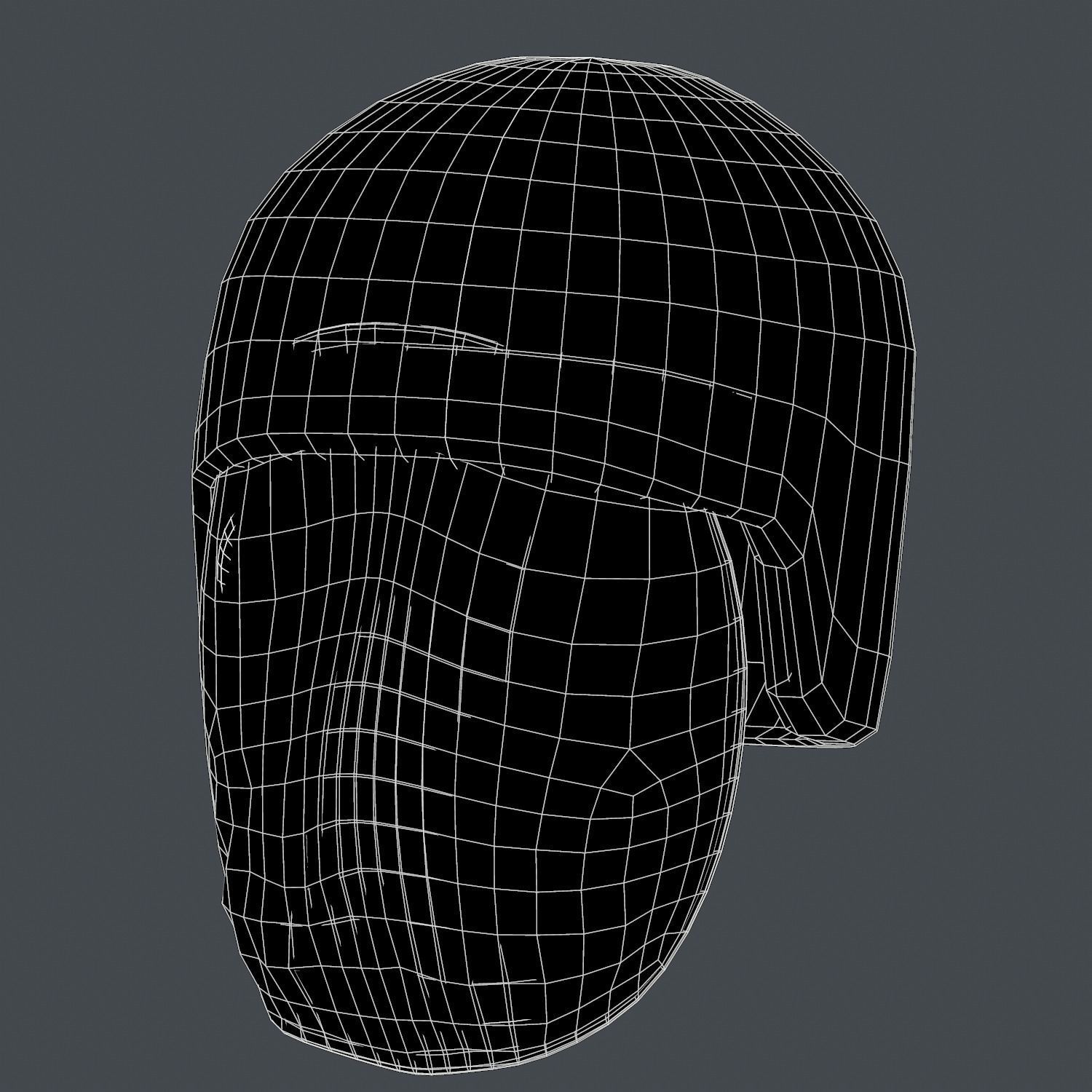 Gas mask helmet 3d model scifi Low-poly Low-poly 3D model Low-poly 3D model_6