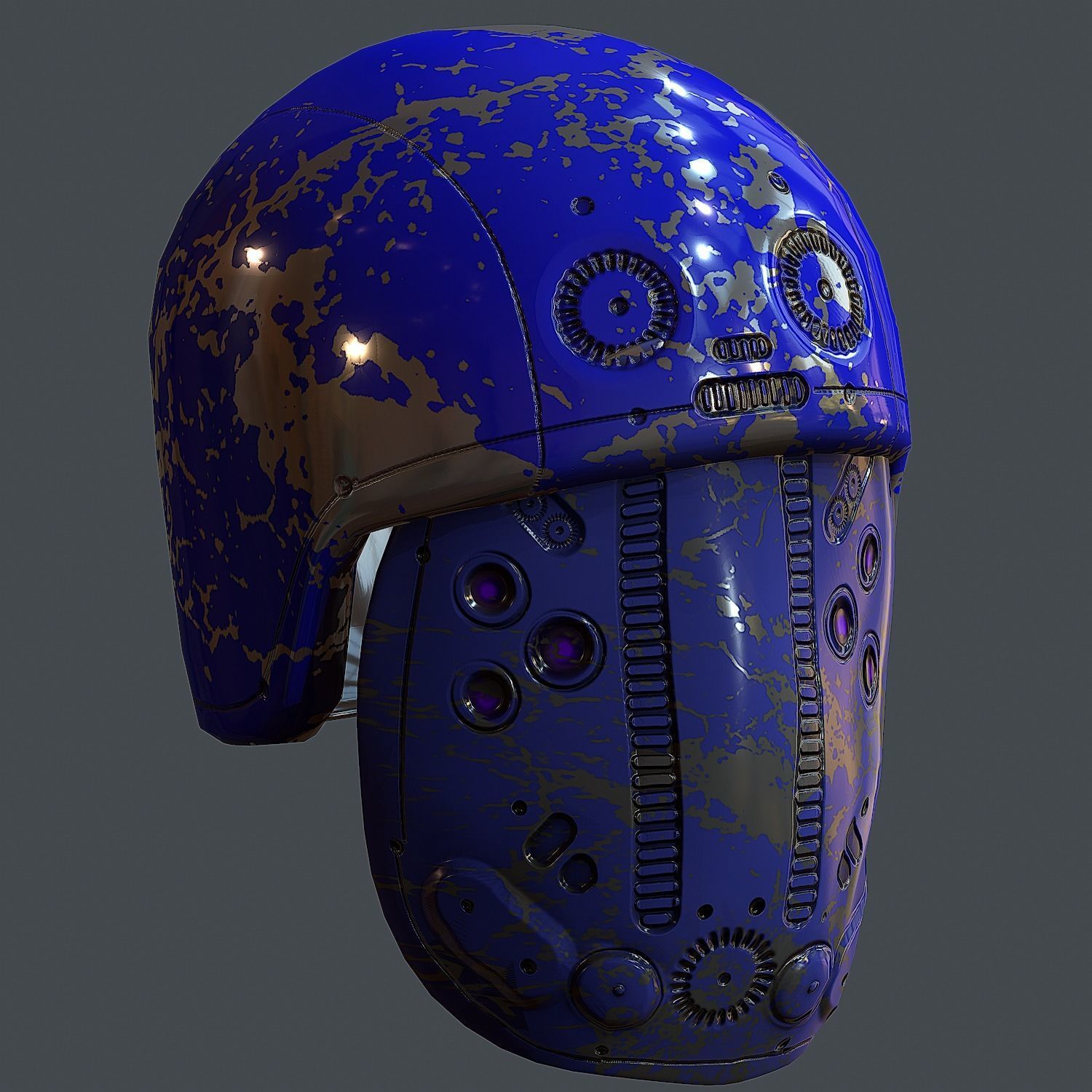 Gas mask helmet 3d model scifi Low-poly Low-poly 3D model Low-poly 3D model_3