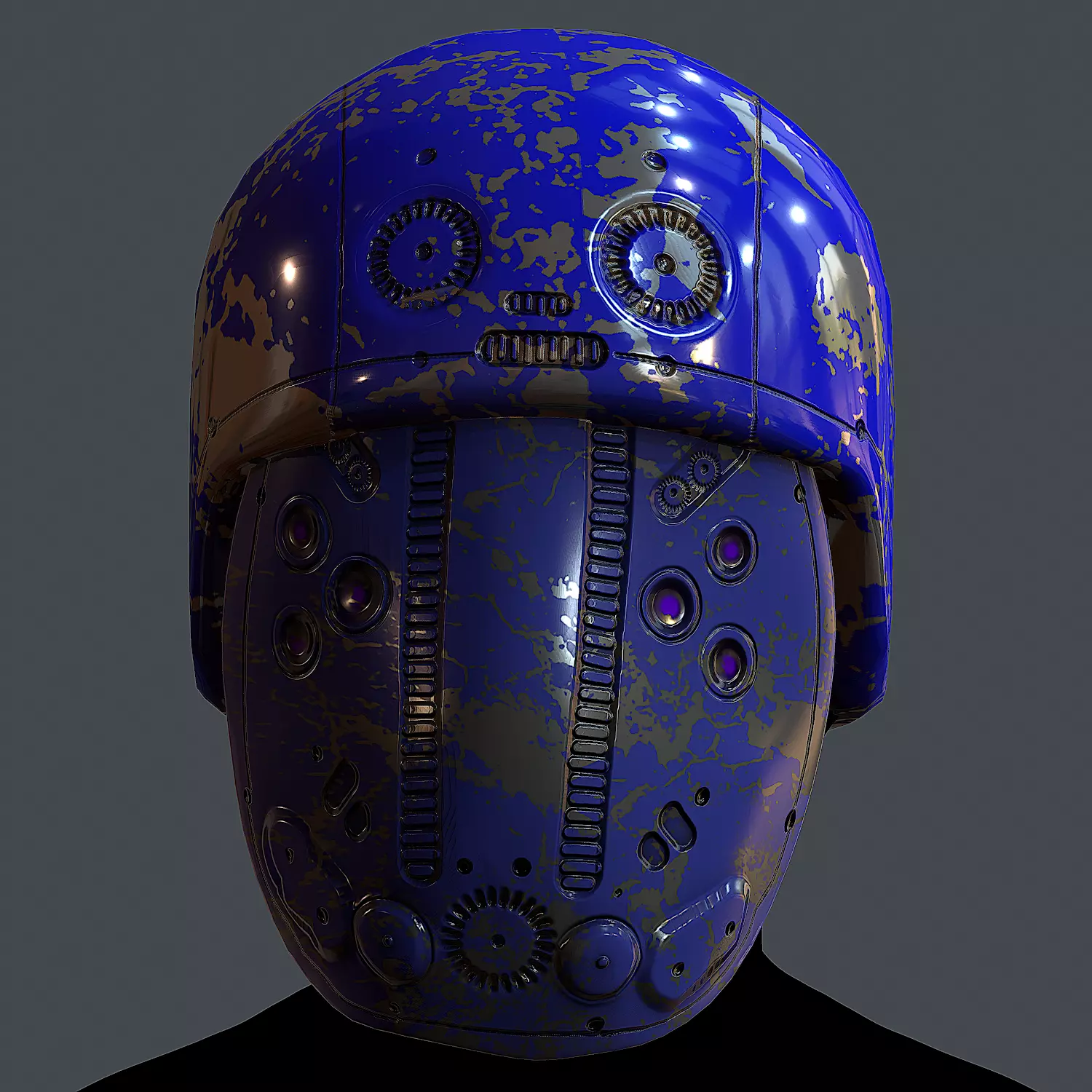 Gas mask helmet 3d model scifi Low-poly Low-poly 3D model Low-poly 3D model_0