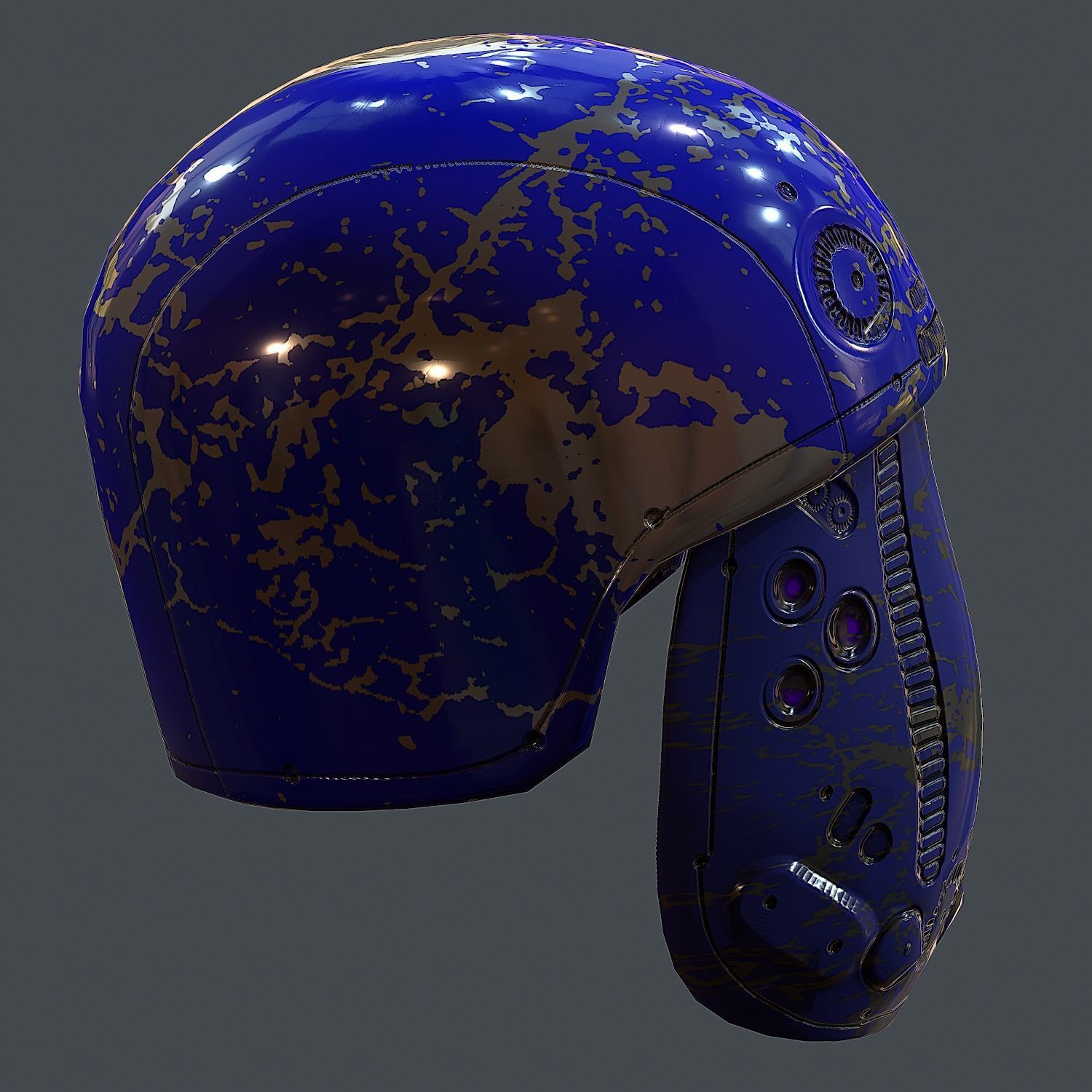 Gas mask helmet 3d model scifi Low-poly Low-poly 3D model Low-poly 3D model_4