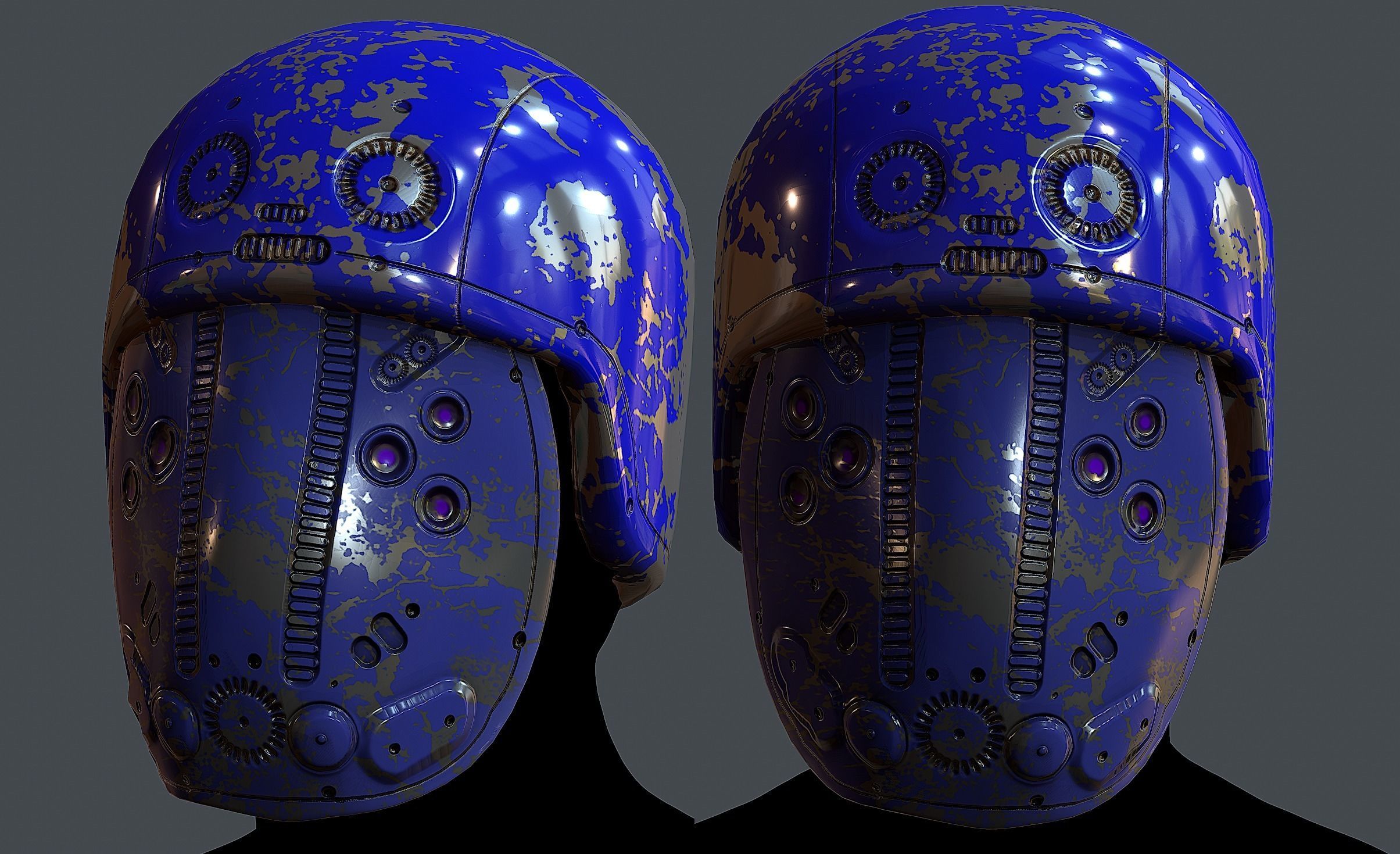 Gas mask helmet 3d model scifi Low-poly Low-poly 3D model Low-poly 3D model_1