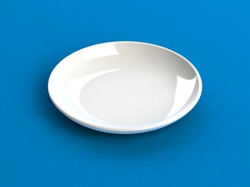 Plate gold rimmed Free 3D model_2