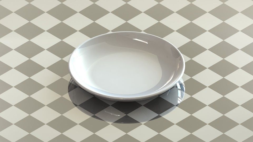 Plate gold rimmed Free 3D model_3