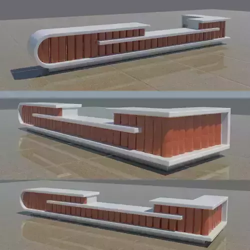 Commercial Counter - Cash Wrap 3D model