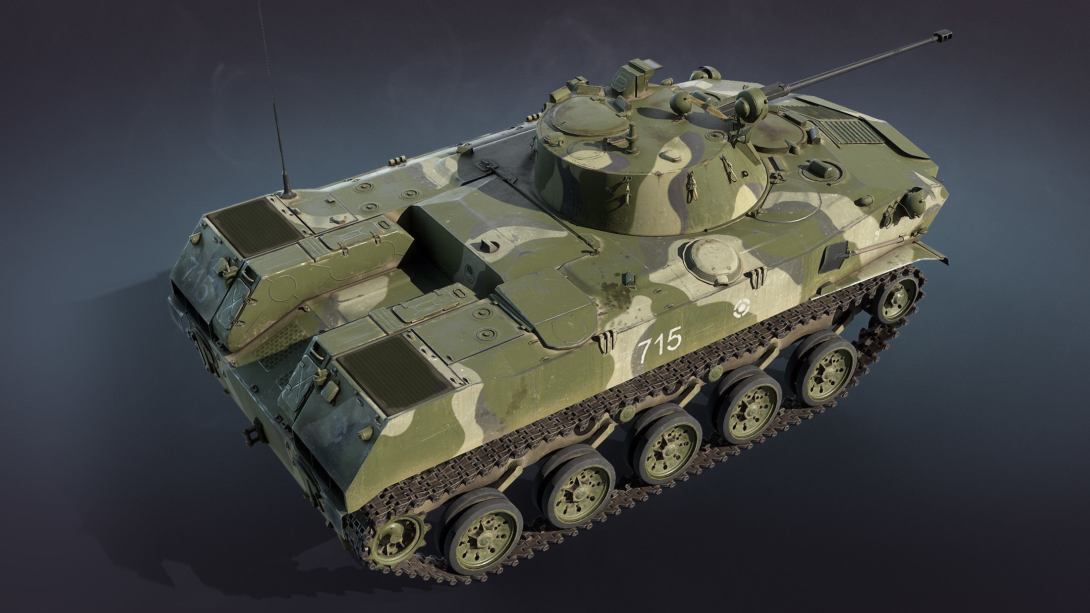 BMD-2 military tank Low-poly 3D model_10