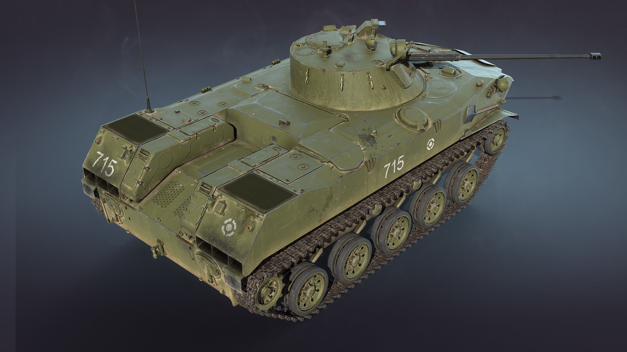 BMD-2 military tank Low-poly 3D model_4