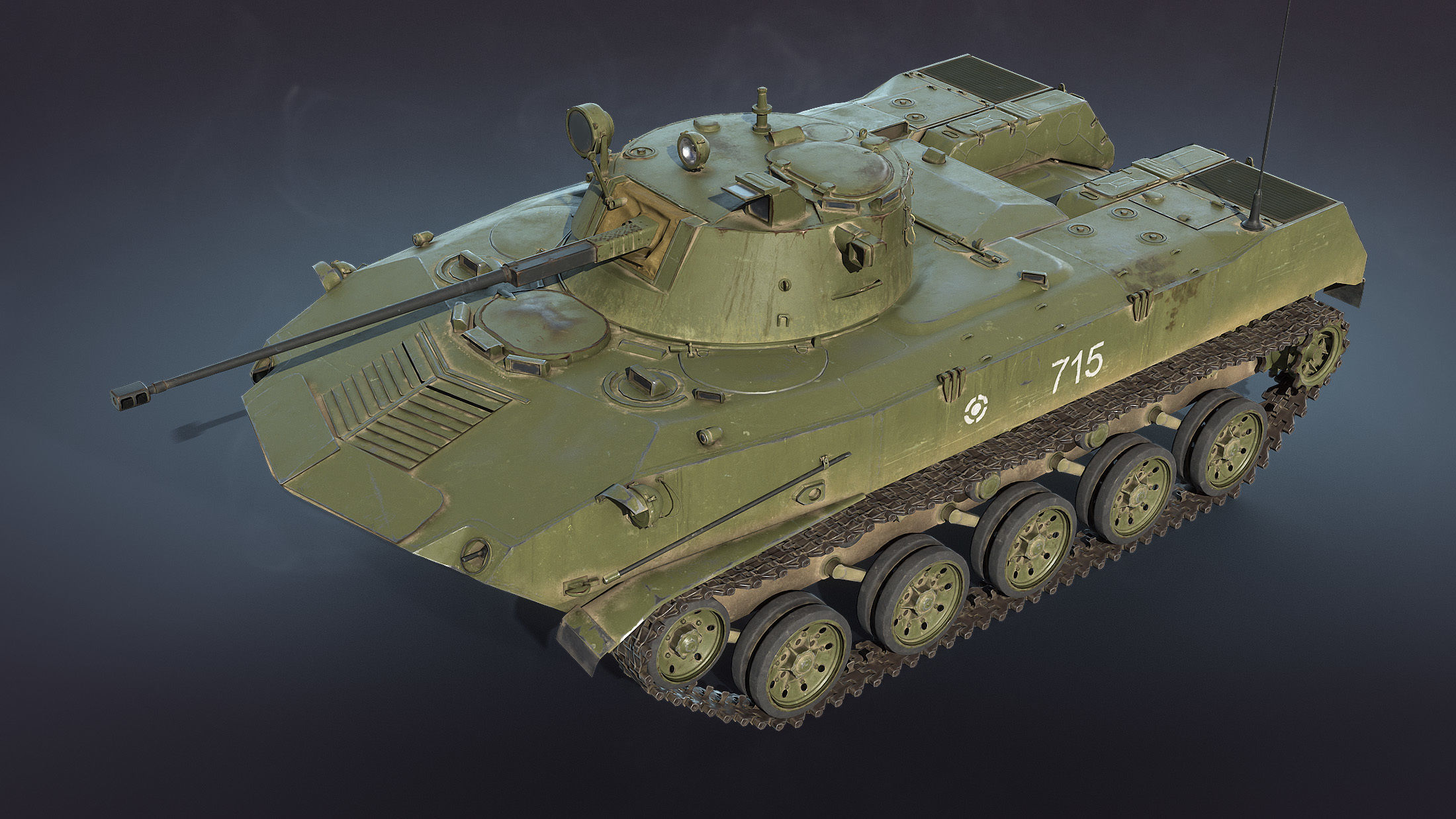 BMD-2 military tank Low-poly 3D model_7