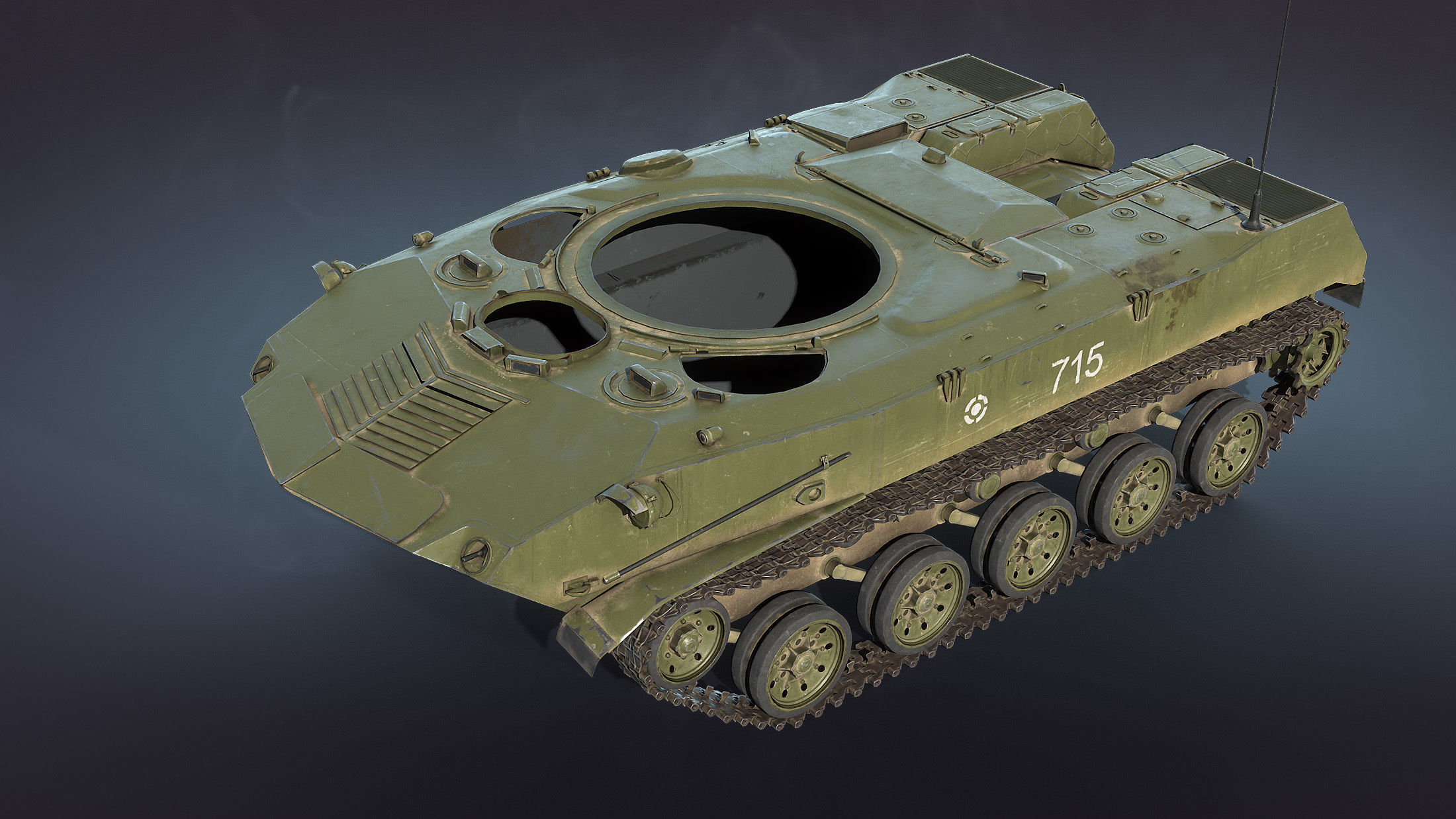 BMD-2 military tank Low-poly 3D model_8