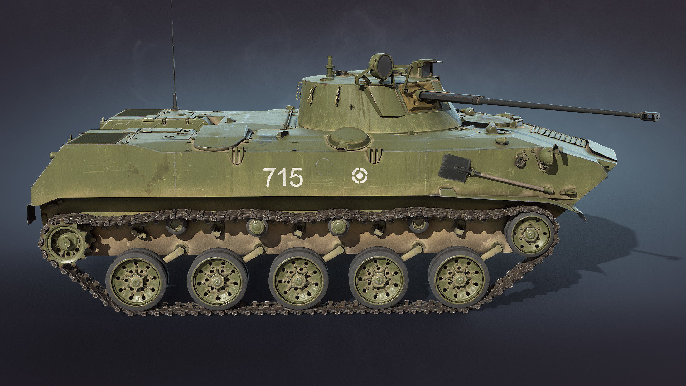 BMD-2 military tank Low-poly 3D model_5