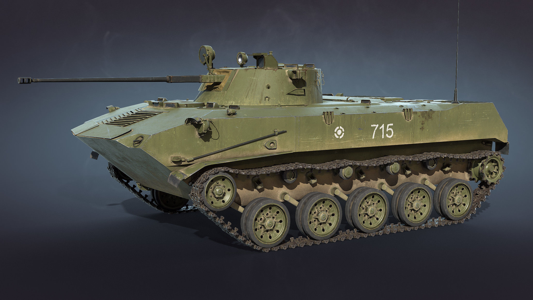 BMD-2 military tank Low-poly 3D model_2