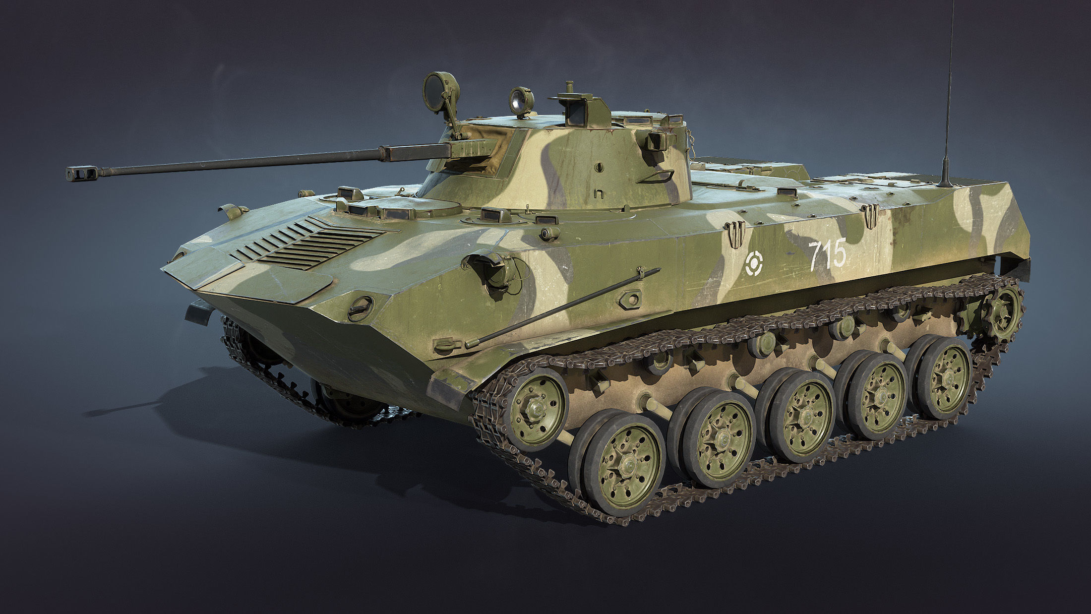 BMD-2 military tank Low-poly 3D model_9