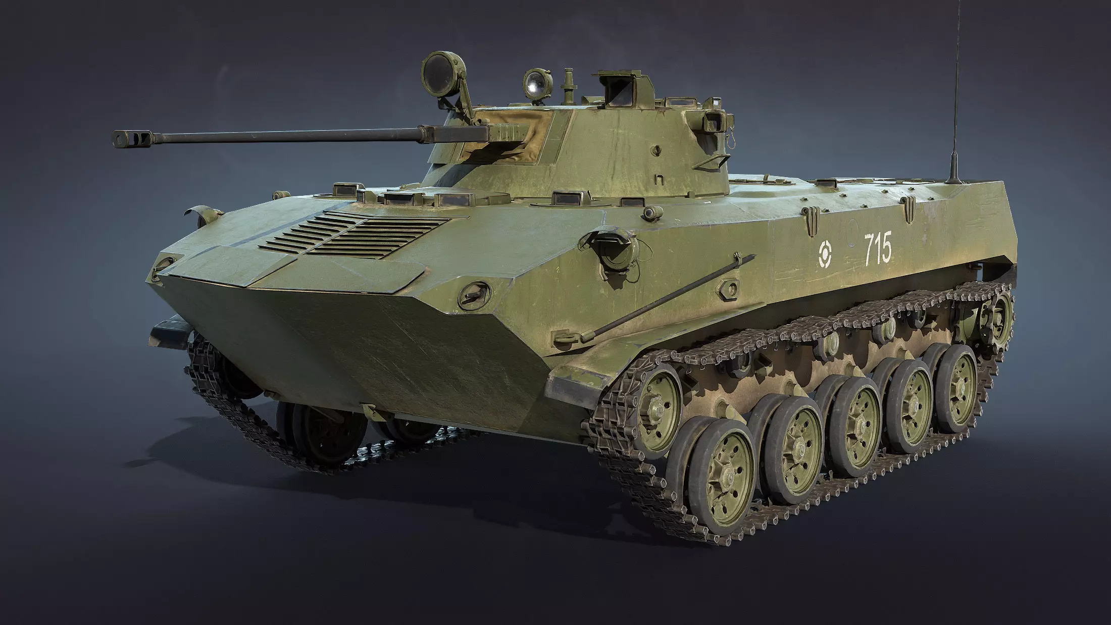 BMD-2 military tank Low-poly 3D model_0