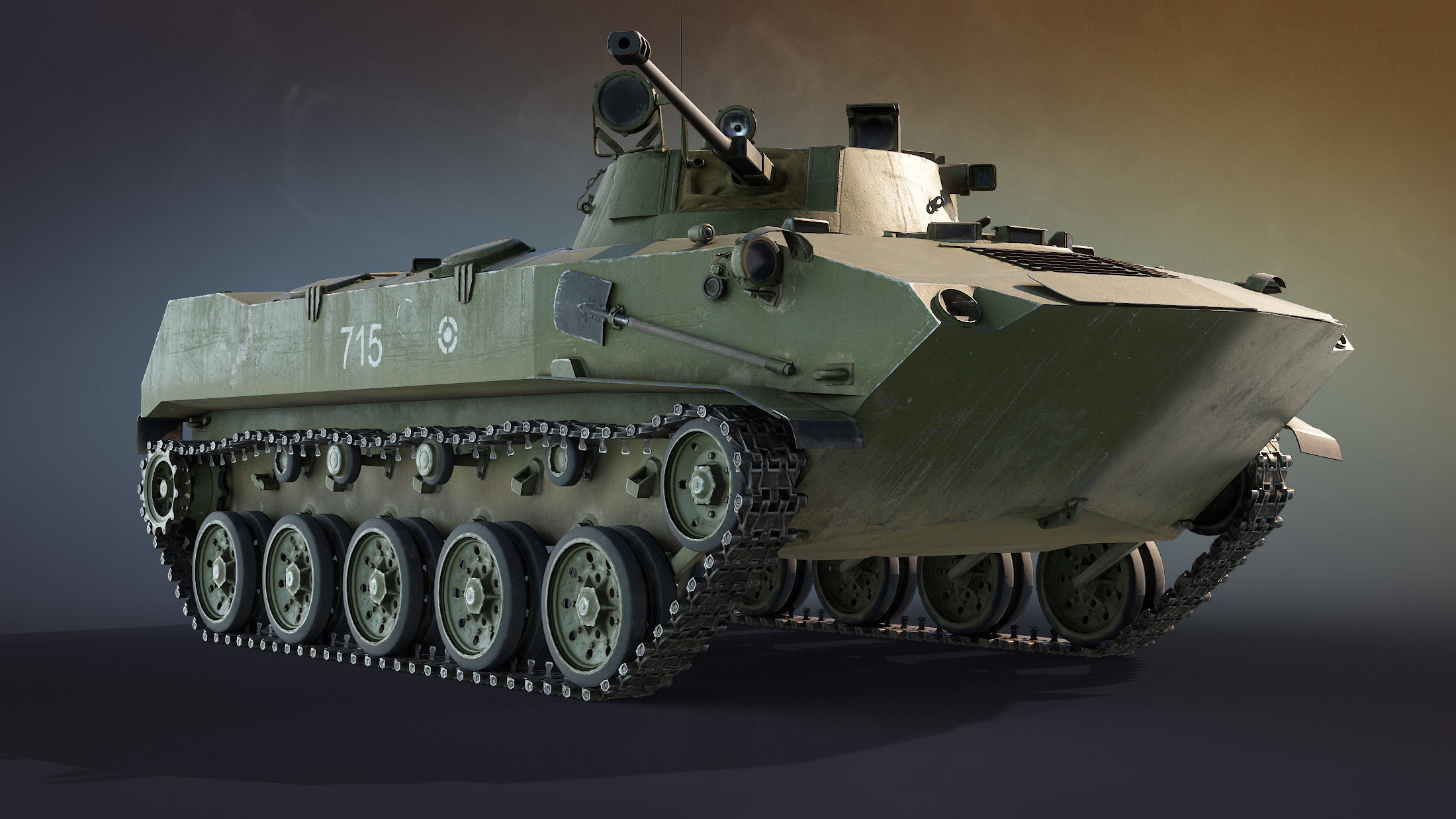 BMD-2 military tank Low-poly 3D model_6