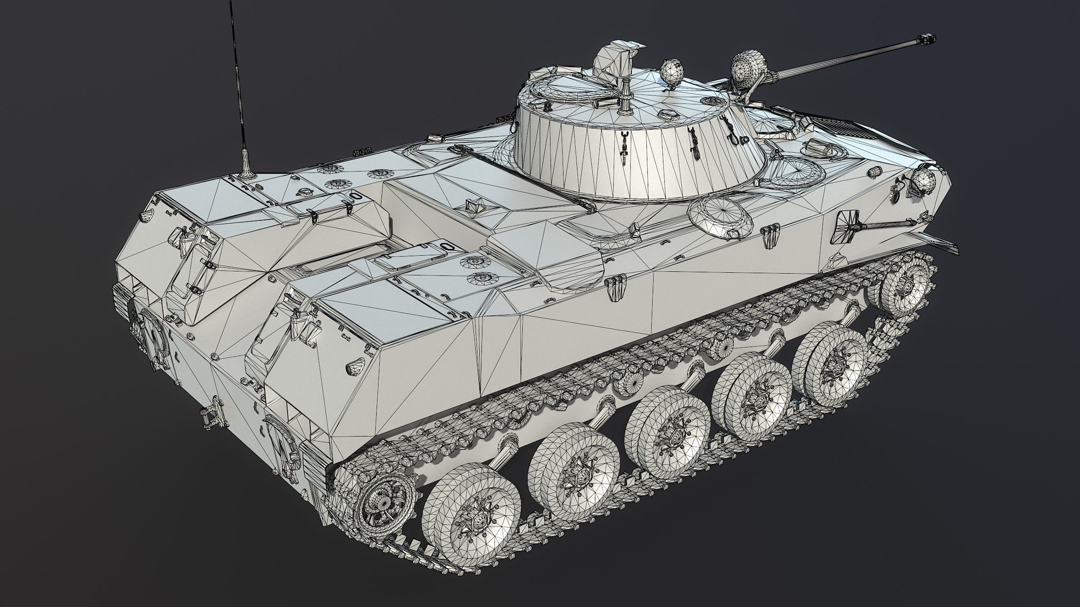 BMD-2 military tank Low-poly 3D model_12