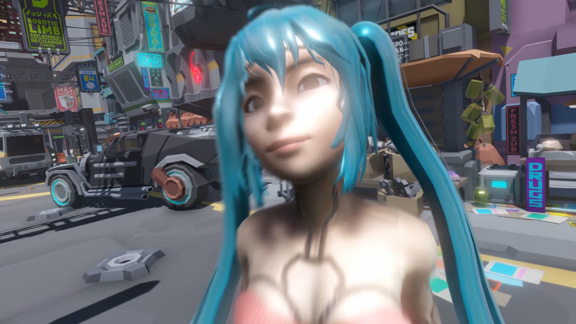 3D Dora anime girl in swimsuit Low-poly 3D model_2