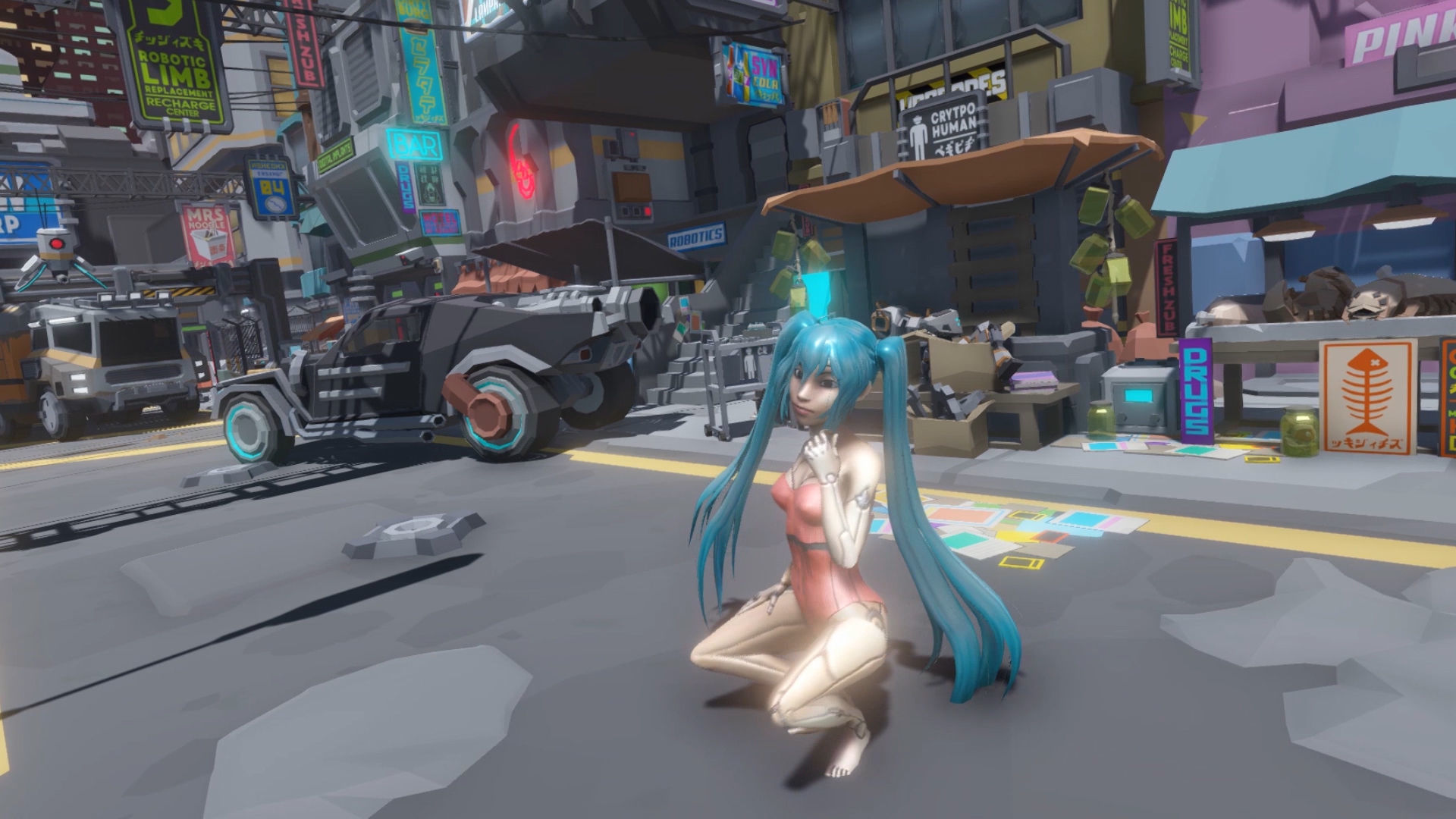 3D Dora anime girl in swimsuit Low-poly 3D model_5