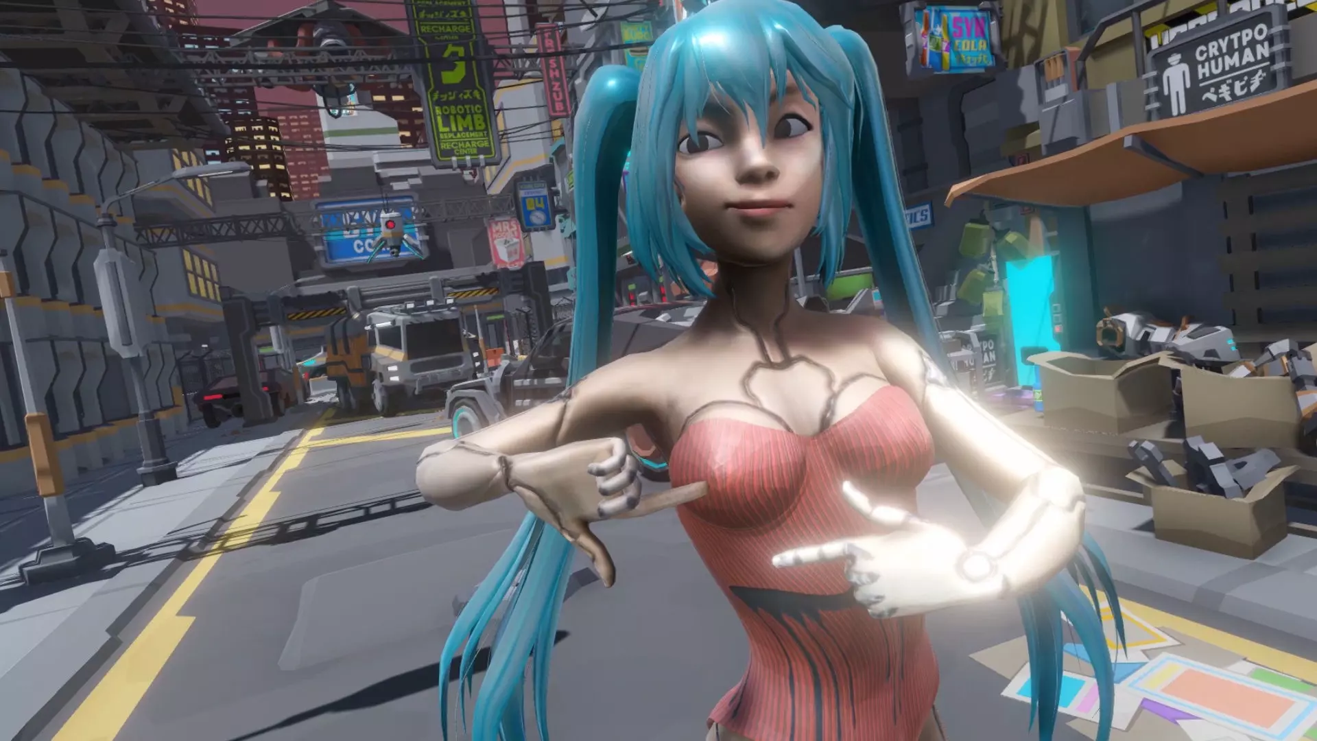 3D Dora anime girl in swimsuit Low-poly 3D model_0