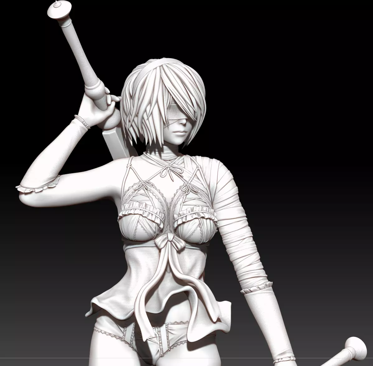 Kaine - 2B Nier Replicant for 3D print - pre supported included 3D print model_0