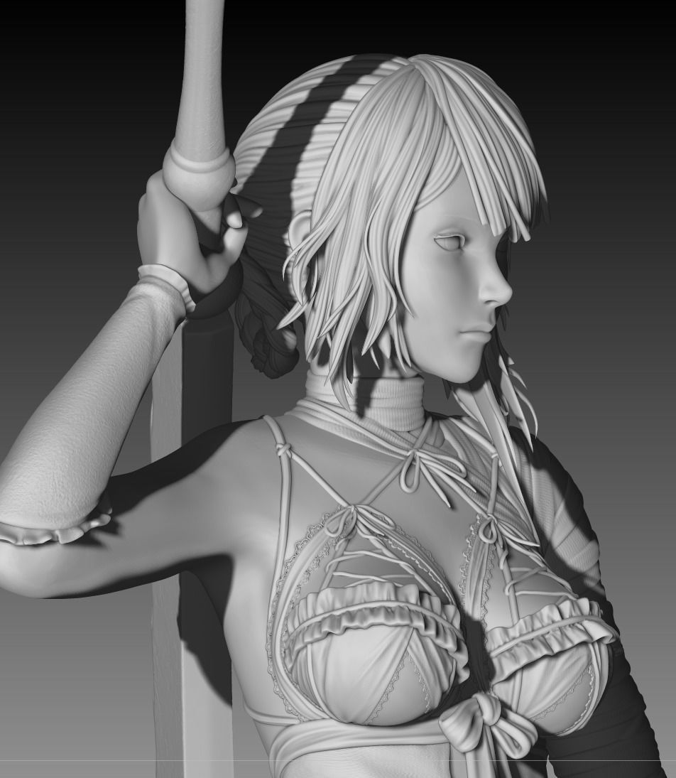 Kaine - 2B Nier Replicant for 3D print - pre supported included 3D print model_4