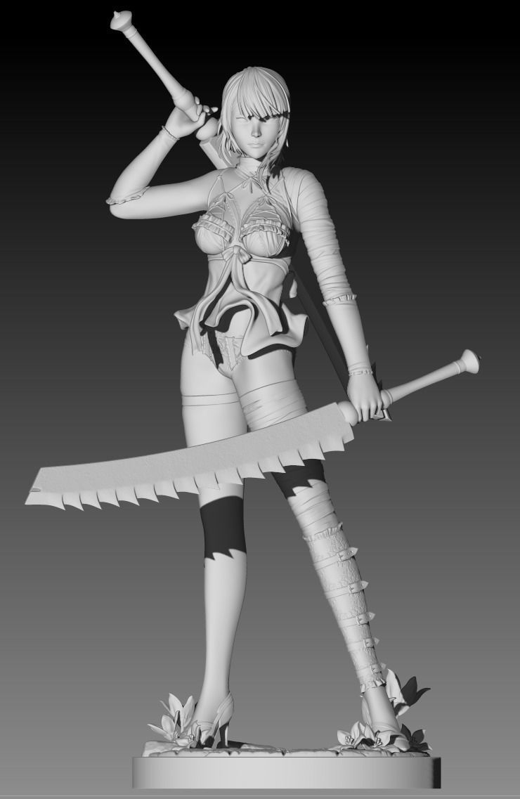 Kaine - 2B Nier Replicant for 3D print - pre supported included 3D print model_14