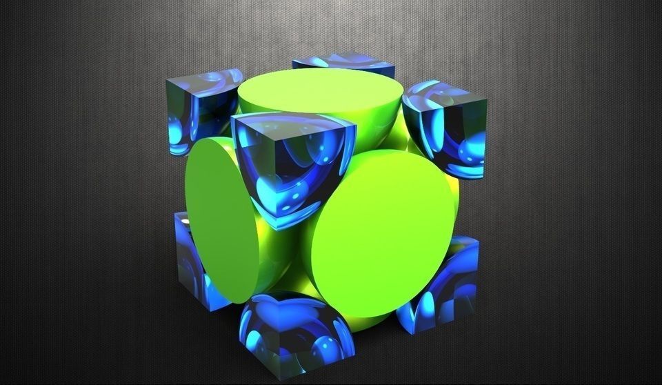 FCC unit cell Free 3D model_2