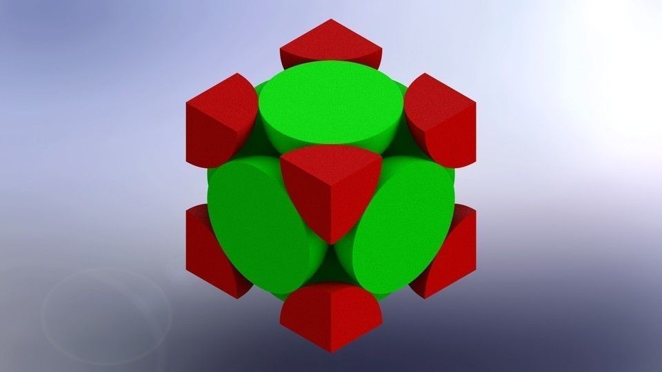 FCC unit cell Free 3D model_11