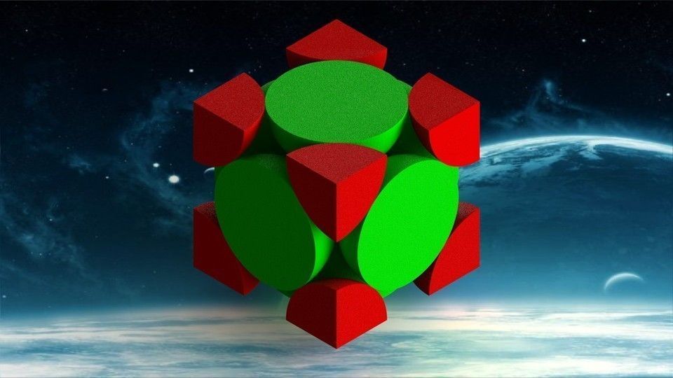 FCC unit cell Free 3D model_10