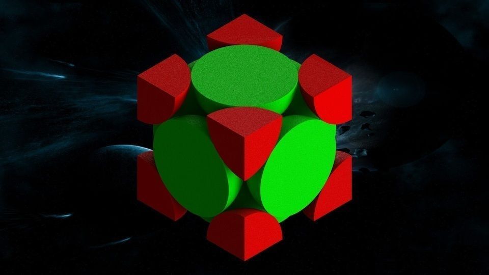 FCC unit cell Free 3D model_6