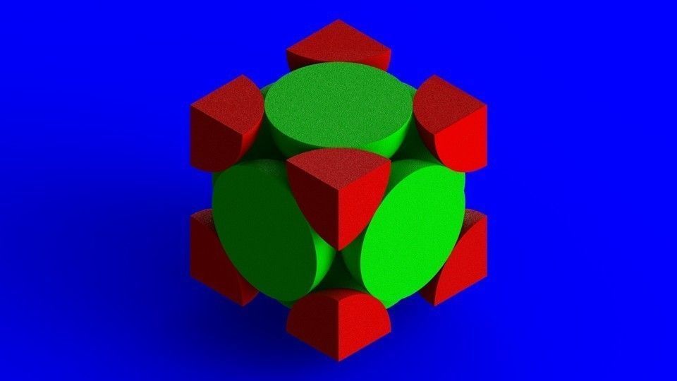 FCC unit cell Free 3D model_7