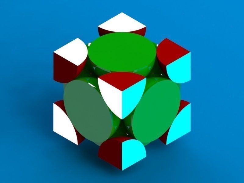 FCC unit cell Free 3D model_5