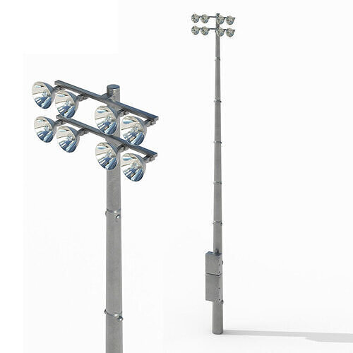 Floodlight Tower Light Low-poly 3D model