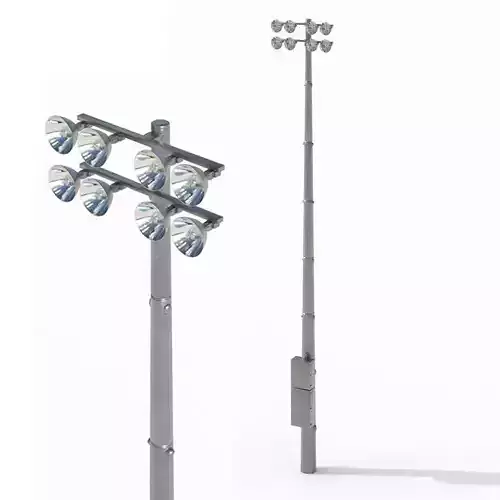 Floodlight Tower Light Low-poly 3D model