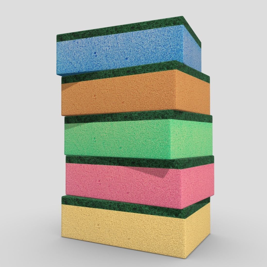 Sponges stack of Low-poly 3D model_3
