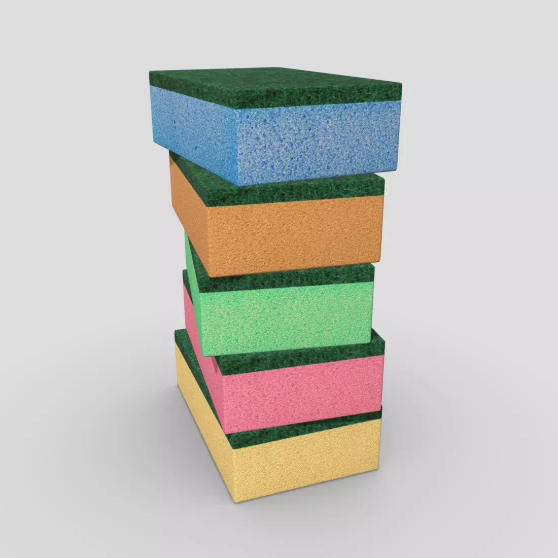 Sponges stack of Low-poly 3D model_0
