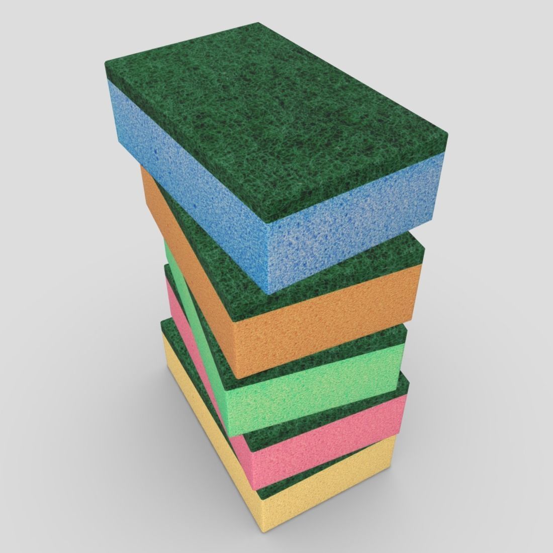 Sponges stack of Low-poly 3D model_5