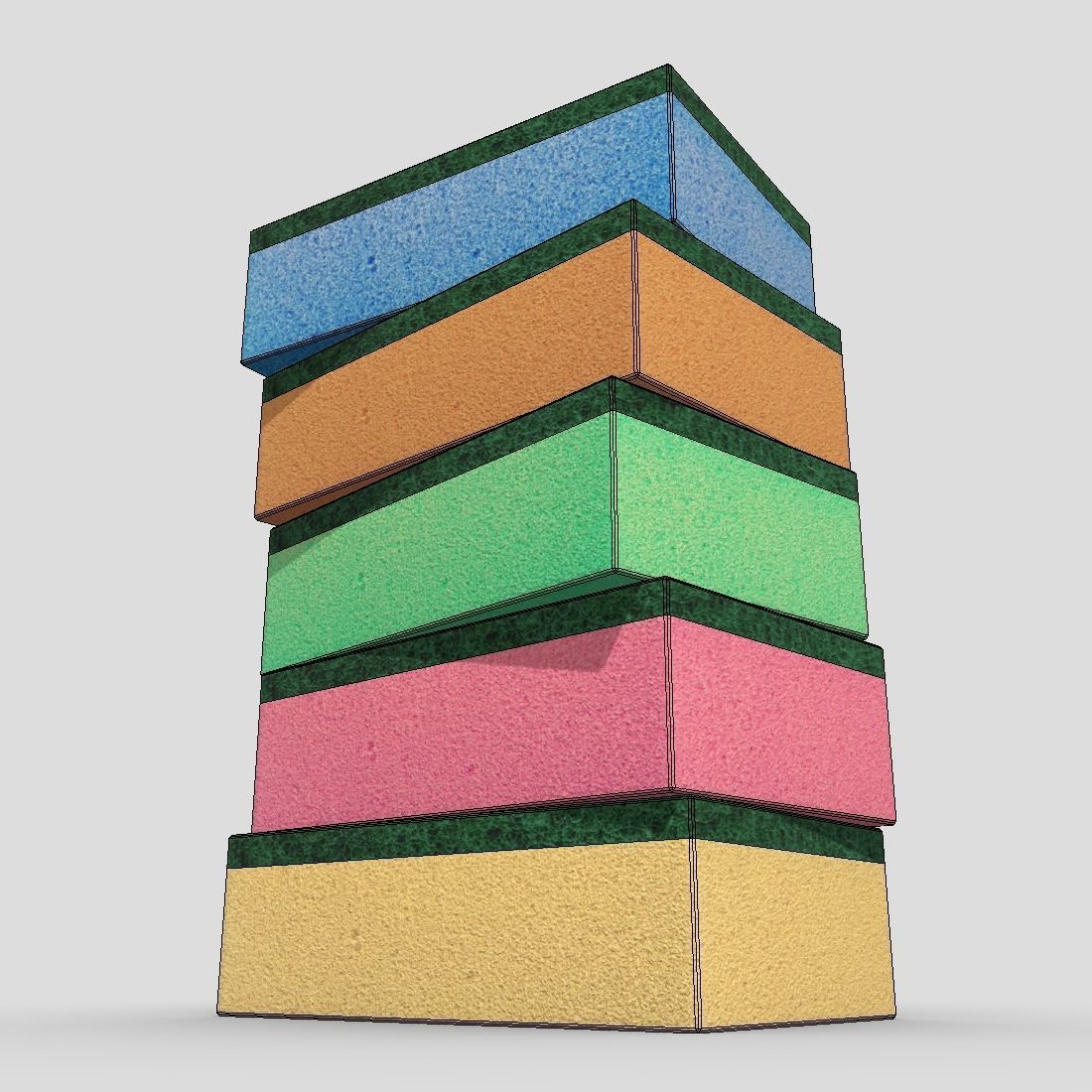 Sponges stack of Low-poly 3D model_12