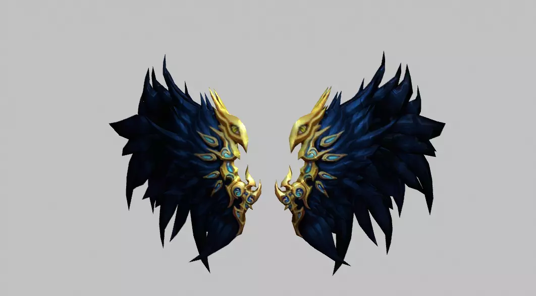 Futuristic Wing Low-poly 3D model_0